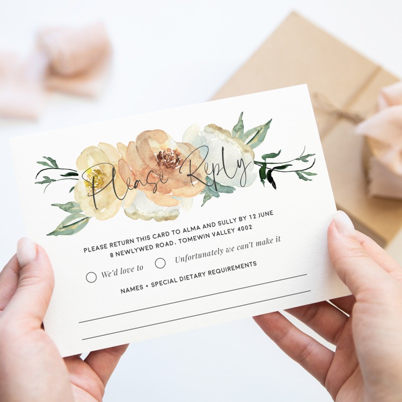 Mr and Mrs Wedding Response Card