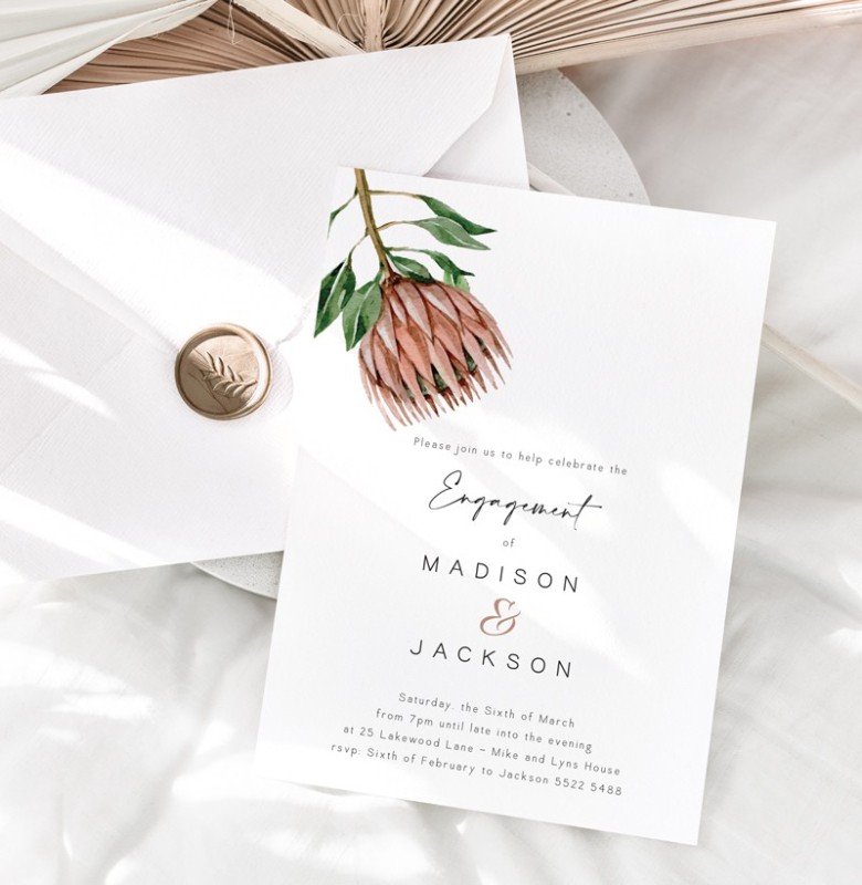 Native Beauty Engagement Invitations
