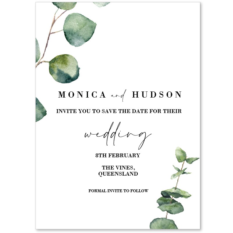 Native Greenery Save the Date Card