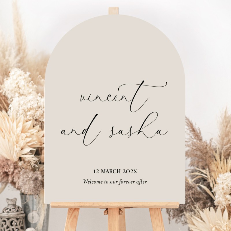 Neutral Love Wedding Welcome Sign