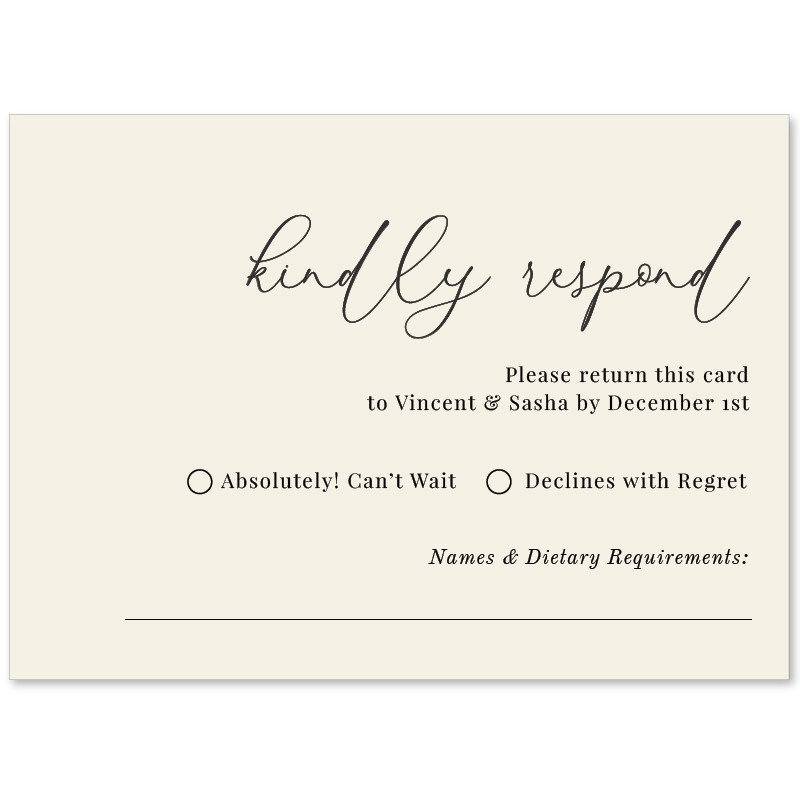 Neutral Love Wedding Response Card
