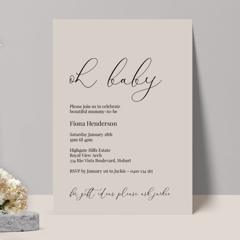 Neutral Love Baby Shower Invitations