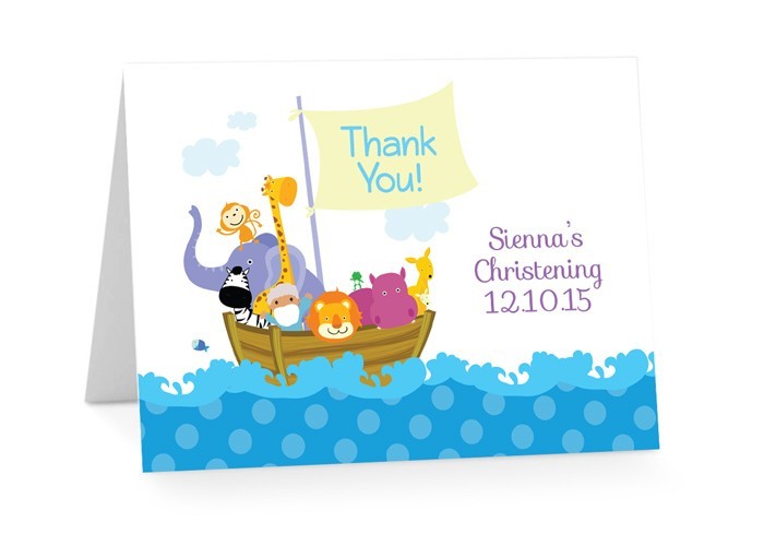 Noah's Ark Thank You Cards