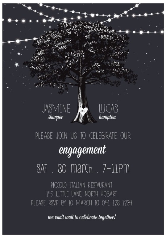 Oak Engagement Invitations