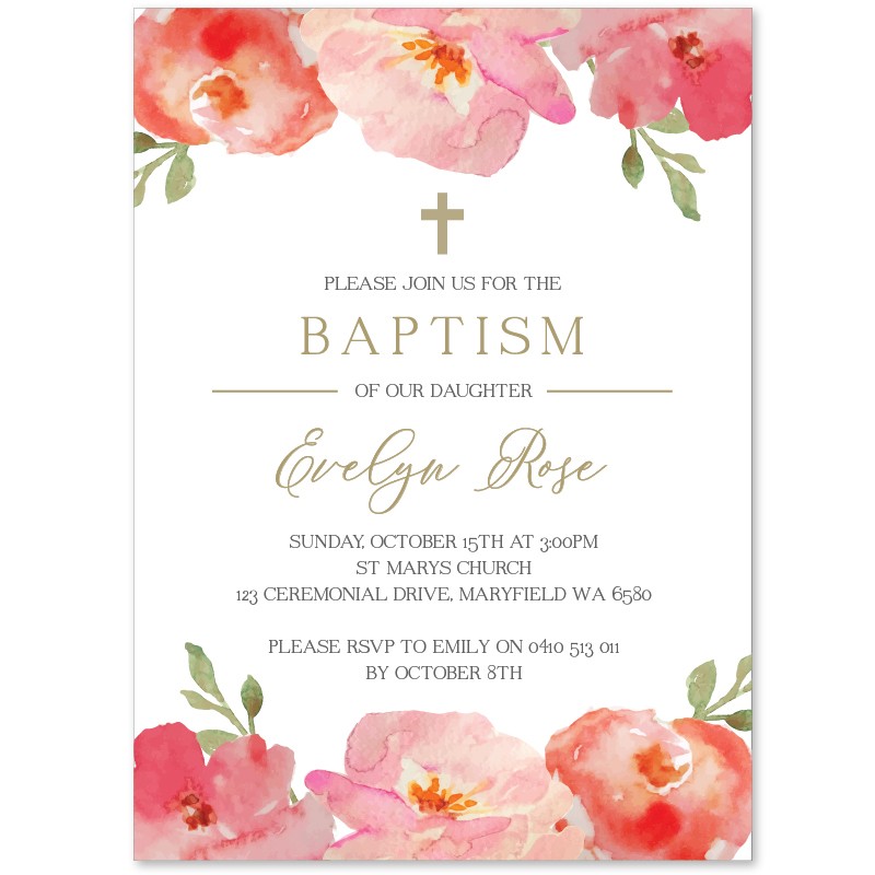 Oh So Pretty Baptism Invitations