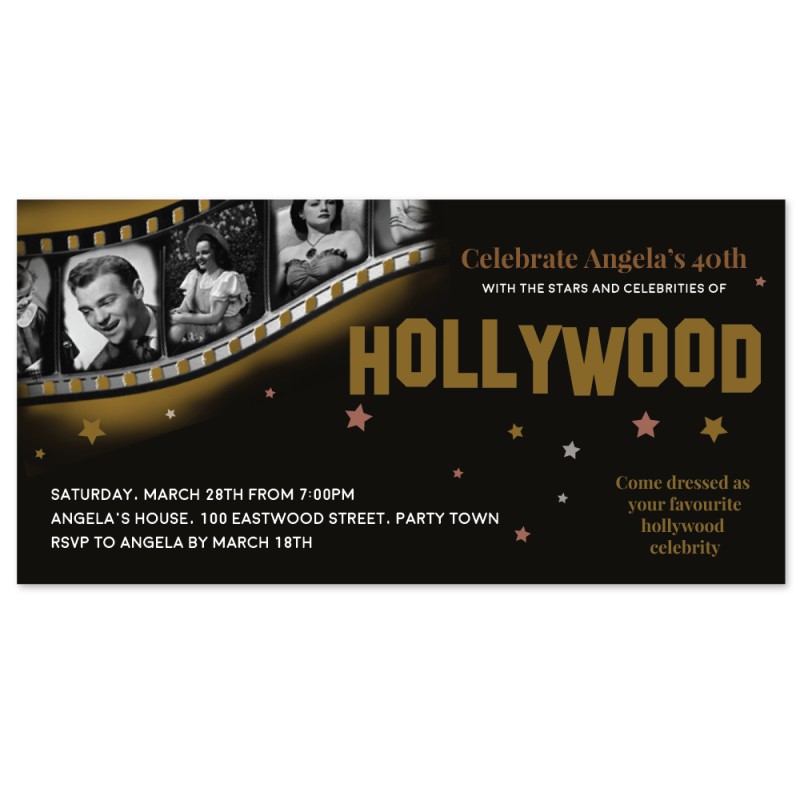 Old Hollywood Birthday Invitations