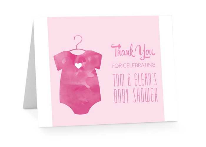 Onesie Baby Shower Thank You Cards