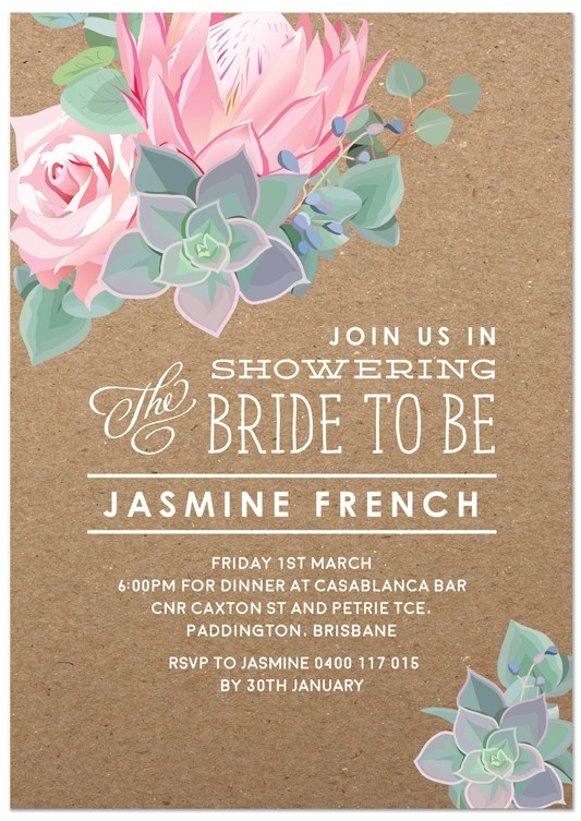 Organic Bridal Shower Invitations