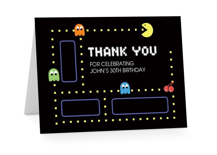 Pacman Birthday Thank You Cards