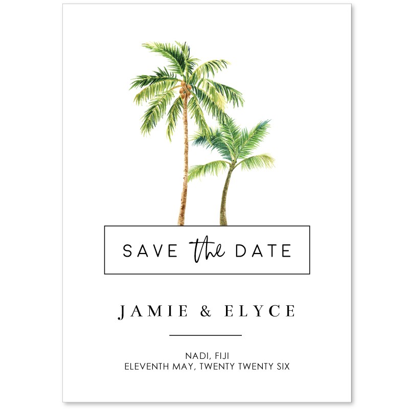 Palm Tree Tropical Save The Date Cards