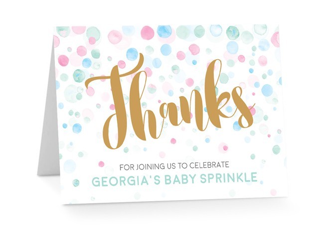 Pastel Sprinkle Baby Shower Thank You Card
