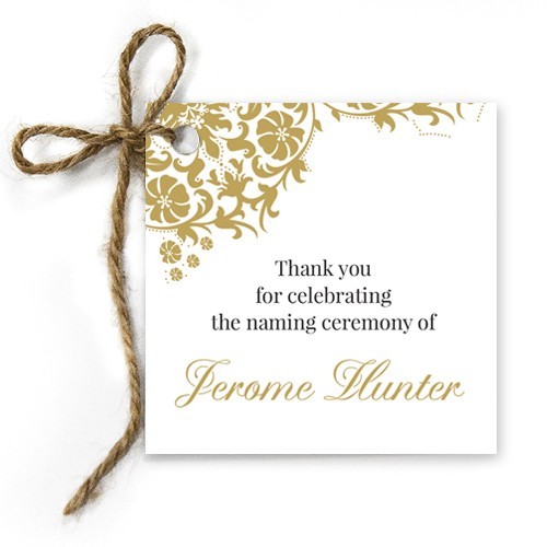 Patterned Naming Ceremony Gift Tags