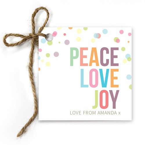 Peace Love Colour Gift Tags