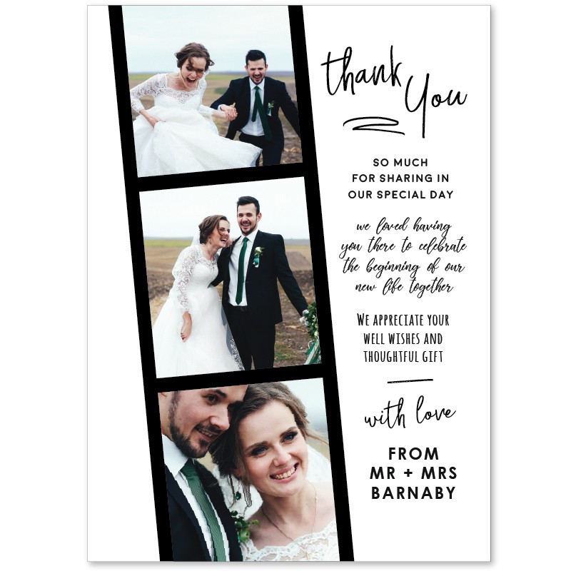 Photo Strip Wedding Thank You Card