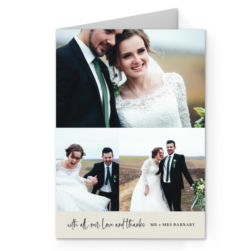 Bold Type Photo Wedding Thank You Card