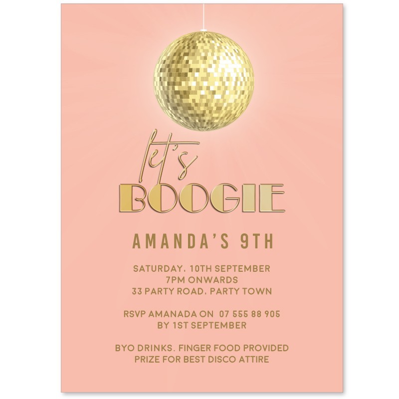 Gold Disco Ball Invitations