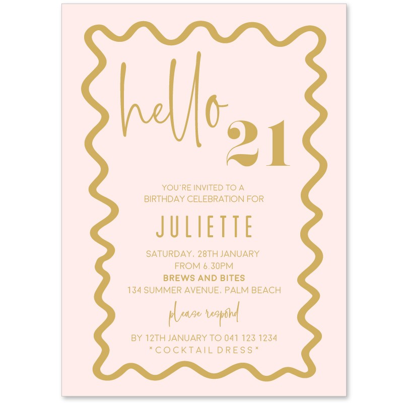 Hello Number Birthday Invitations