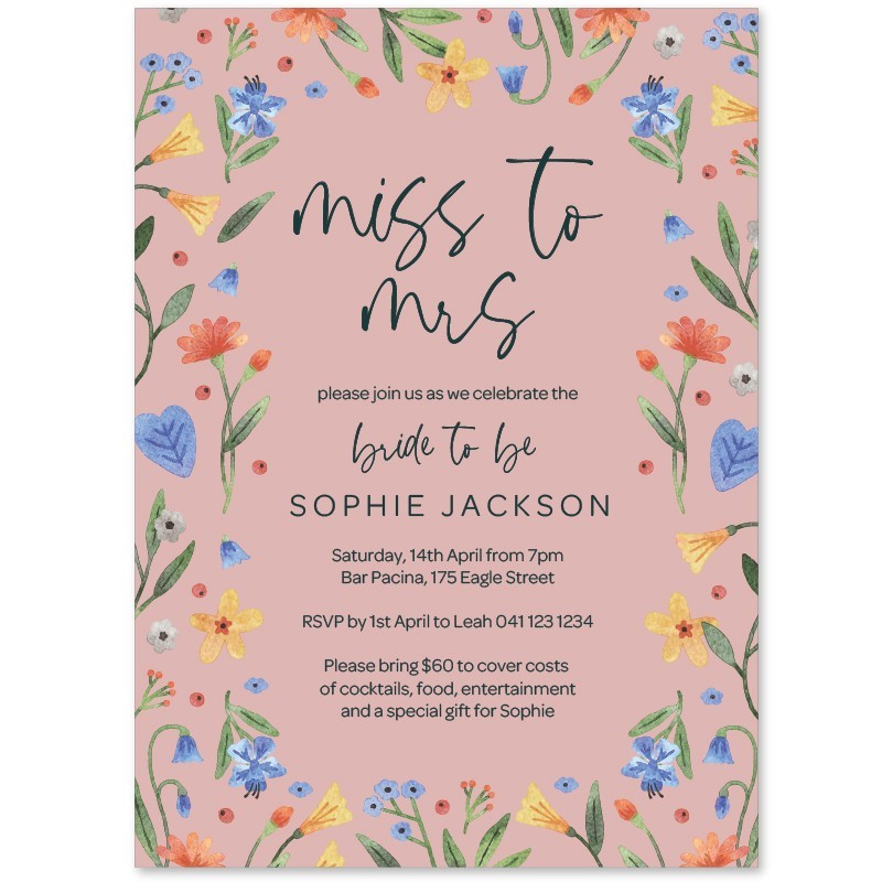 Bouquet Bridal Shower Invitations