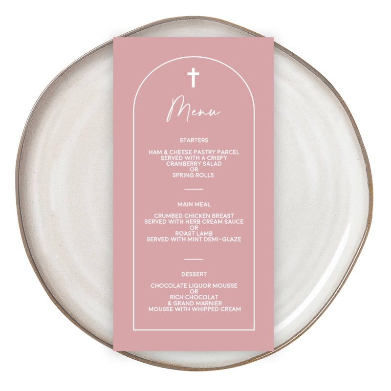 Pink Christening Menu
