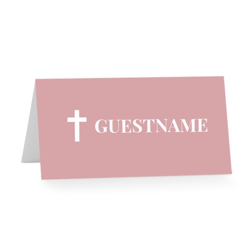 Pink Christening Placecard