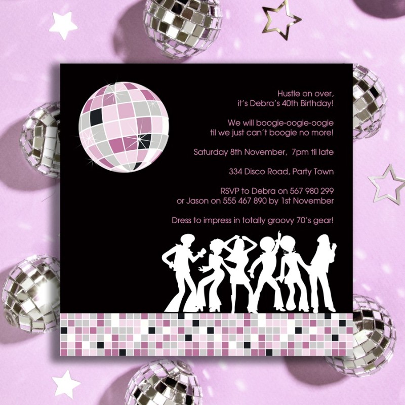 Disco Diva Birthday Invitations