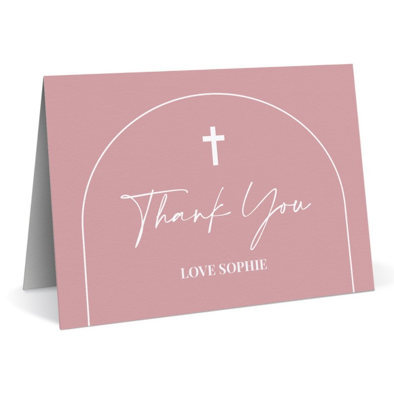 Pink Christening Thank You Cards