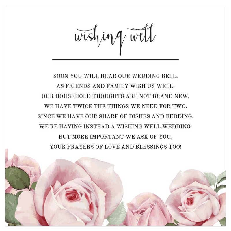 Pink Roses Wishing Well Card