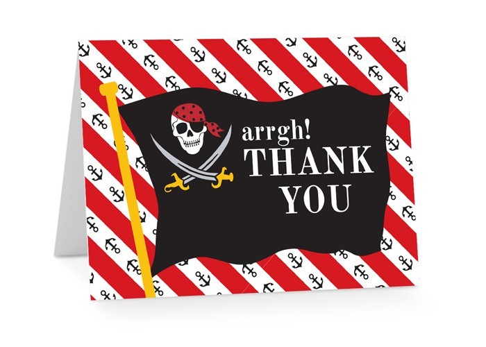 Pirate Flag Birthday Thank You Cards