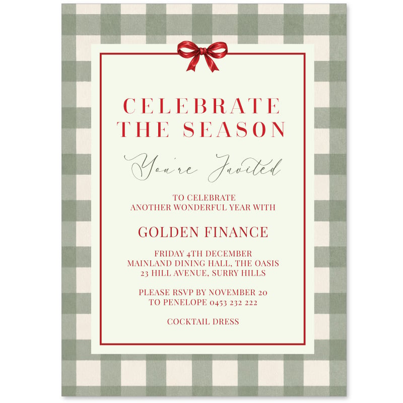 Plaid Christmas Invitations