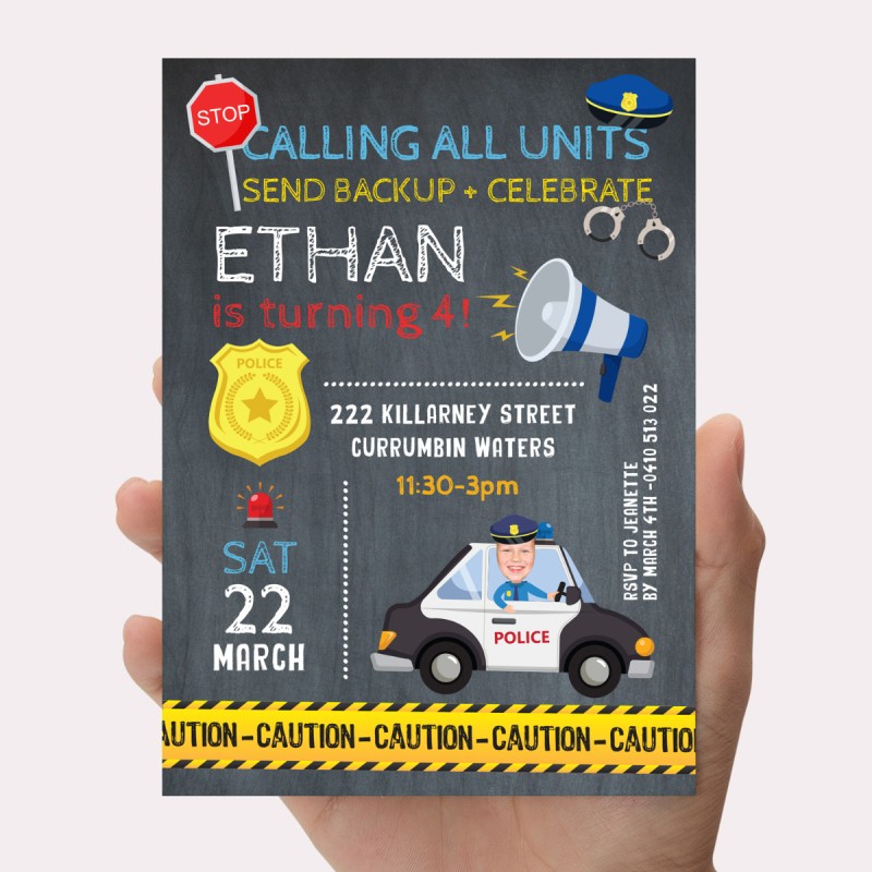 Police Birthday Invitations