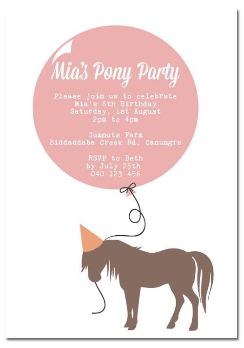 Pony Party Invitations