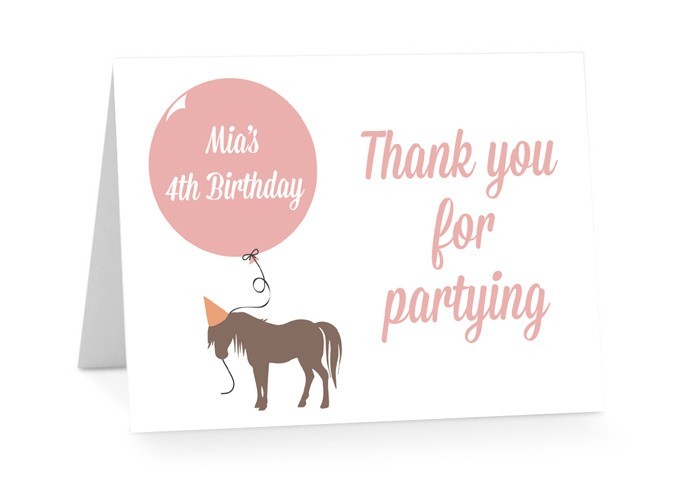 Pony Party Thank You Cards