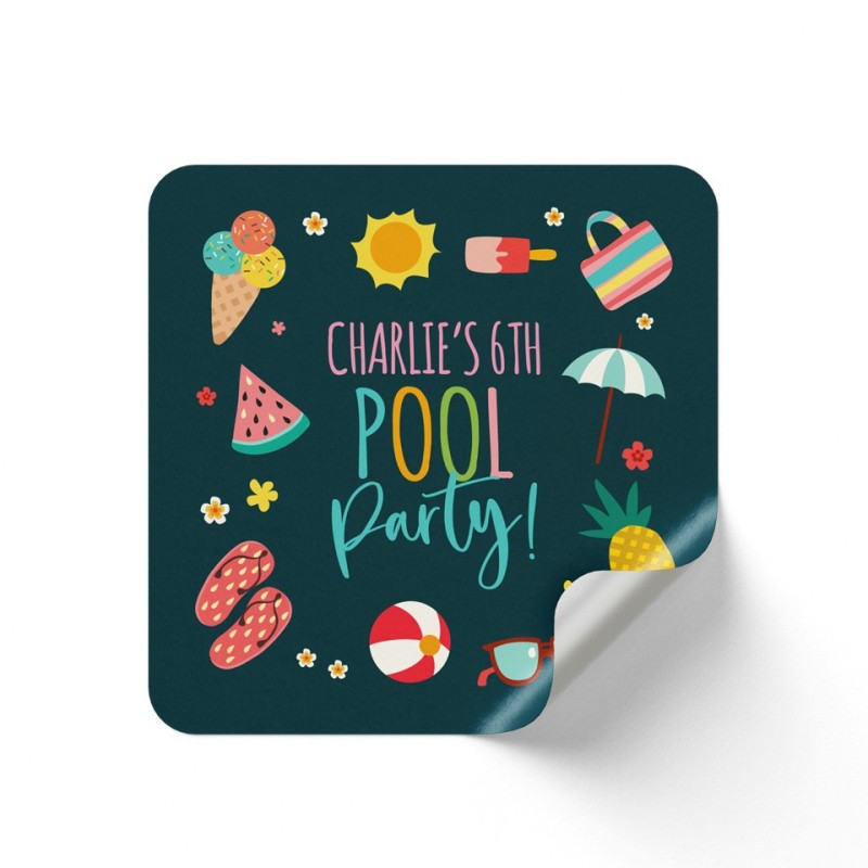 Shades Pool Party Custom Stickers