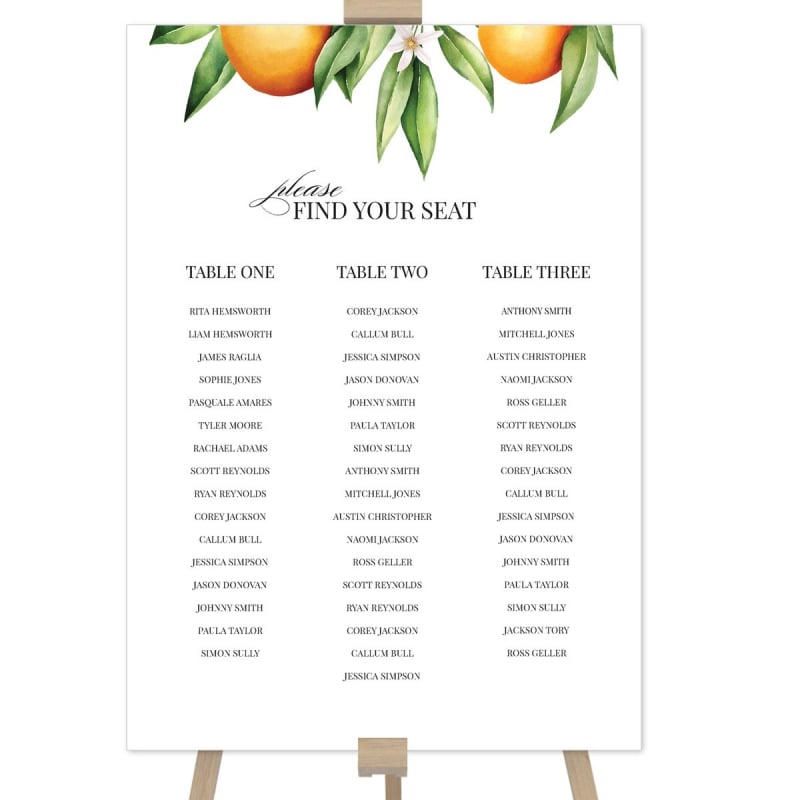 April Wedding Seating Chart