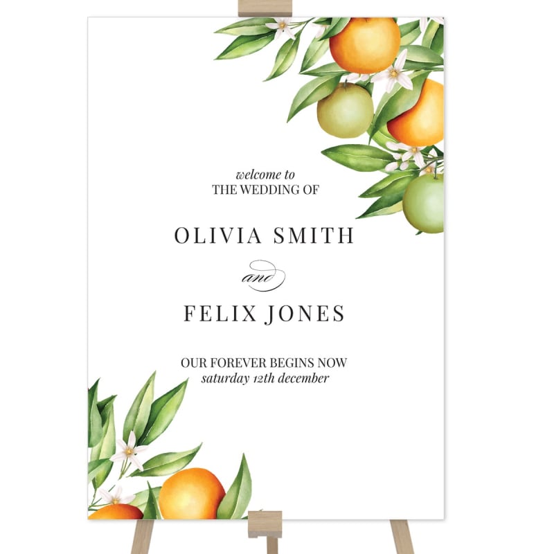 April Wedding Welcome Sign