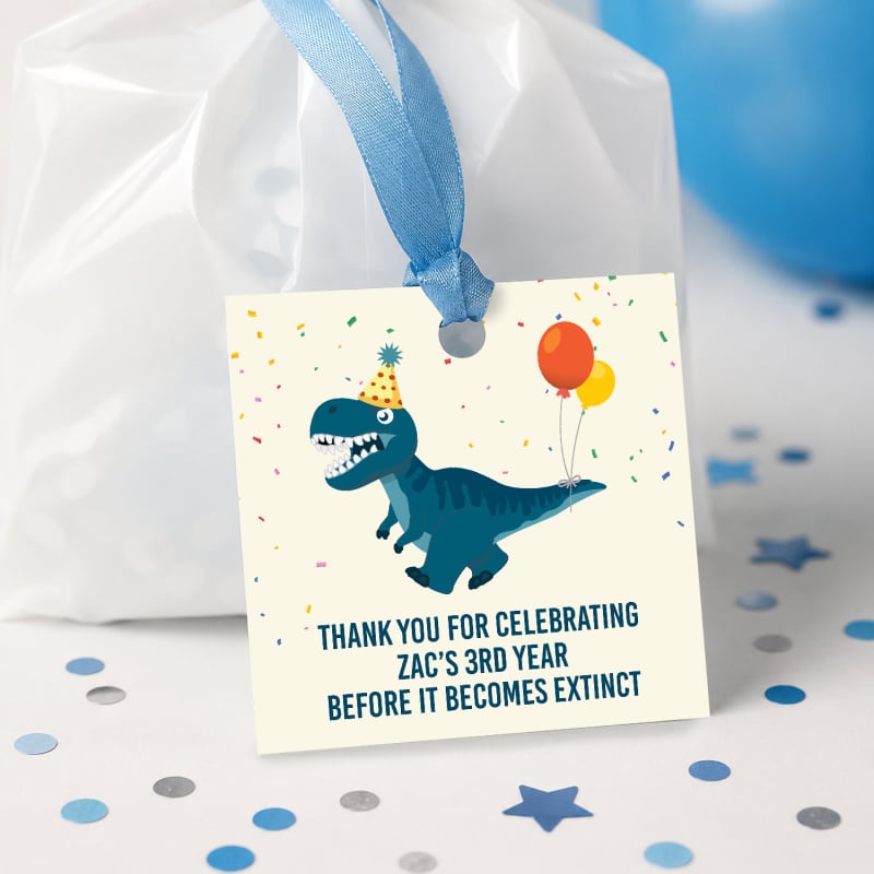 premium dinosaur birthday gift tags printed australia