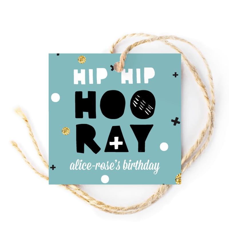 Hip Hip Hooray Birthday Gift Tags