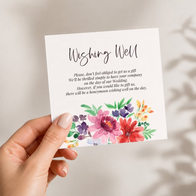 premium stylish type wedding wishing well card printed australia