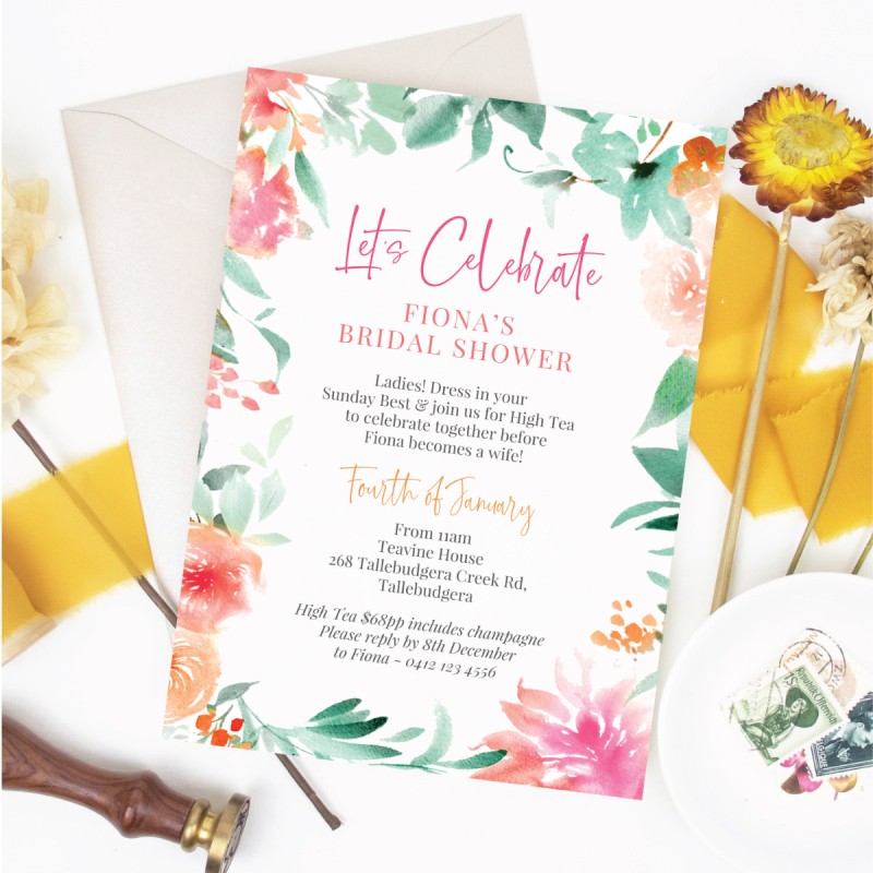 Botanical Bridal Shower Invitations