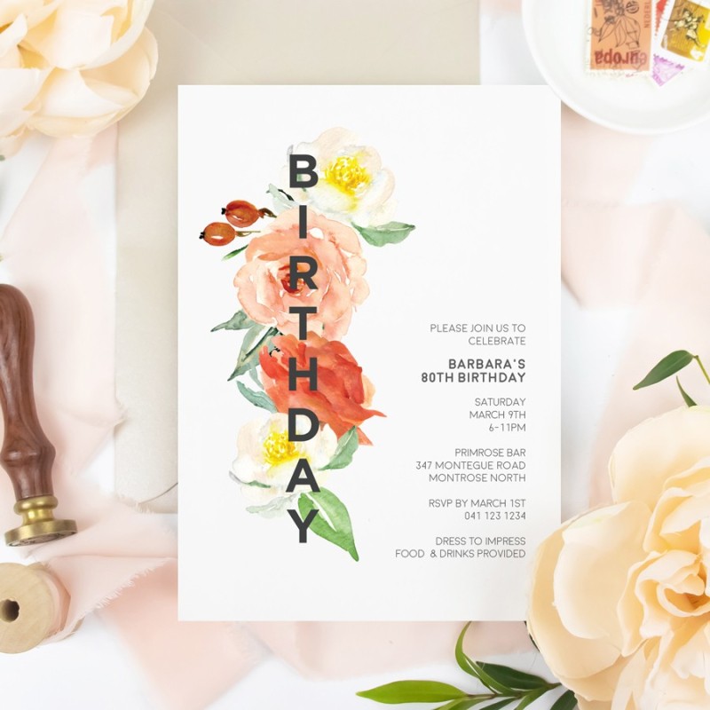 Pretty Bunch Birthday Invitations