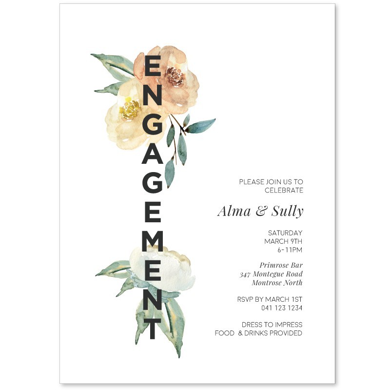 Mr and Mrs Engagement Invitations