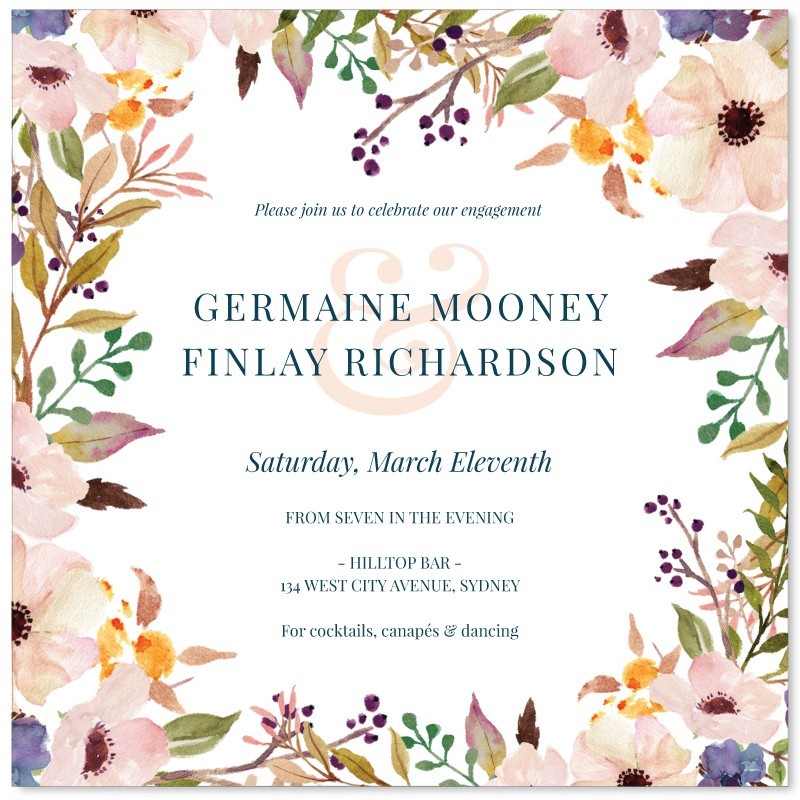 A Valentine Engagement Invitations