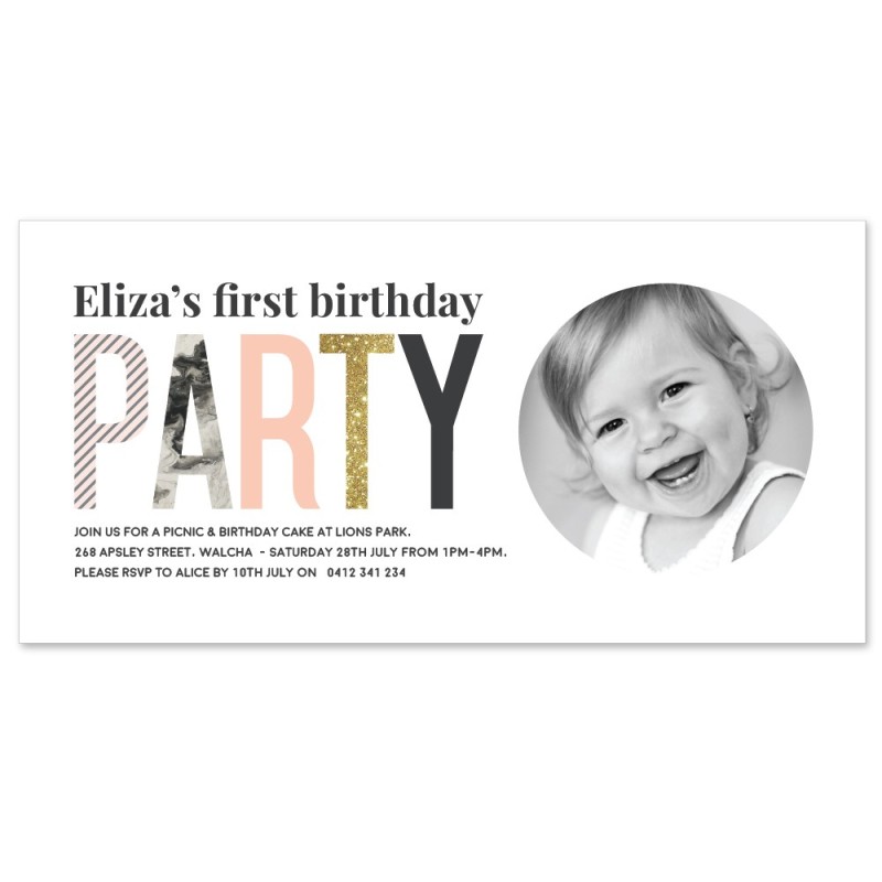 Pretty Party Birthday Invitations