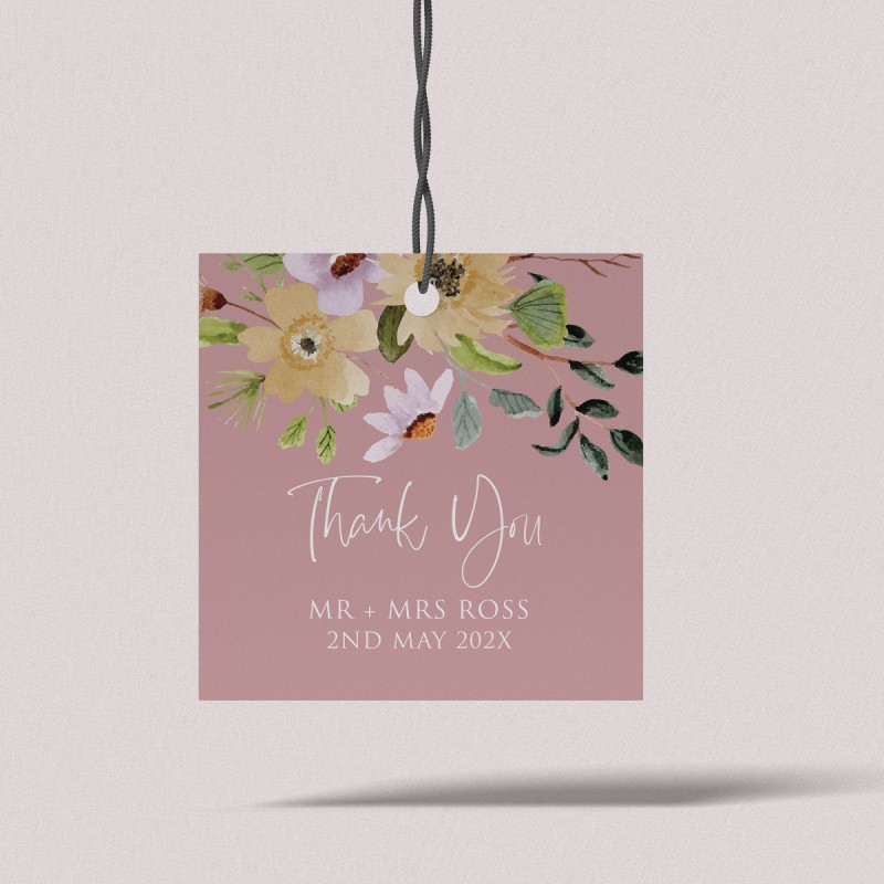 Flower Bed Wedding Gift Tag