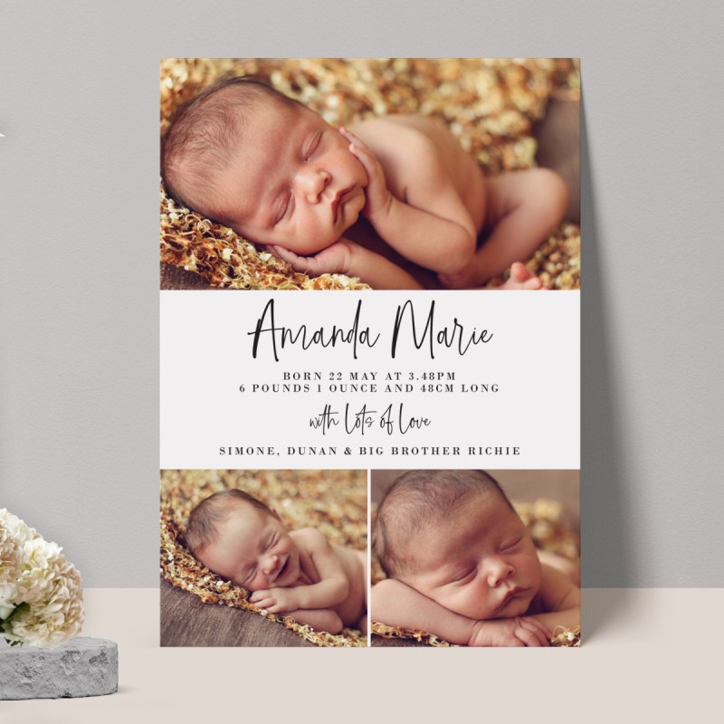 Collage Baby Announcement Cards
