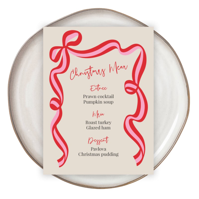Ribbon Christmas Menus