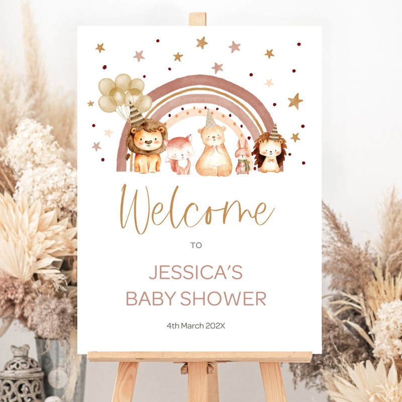 Sweet Boho Rainbow Party Welcome Sign