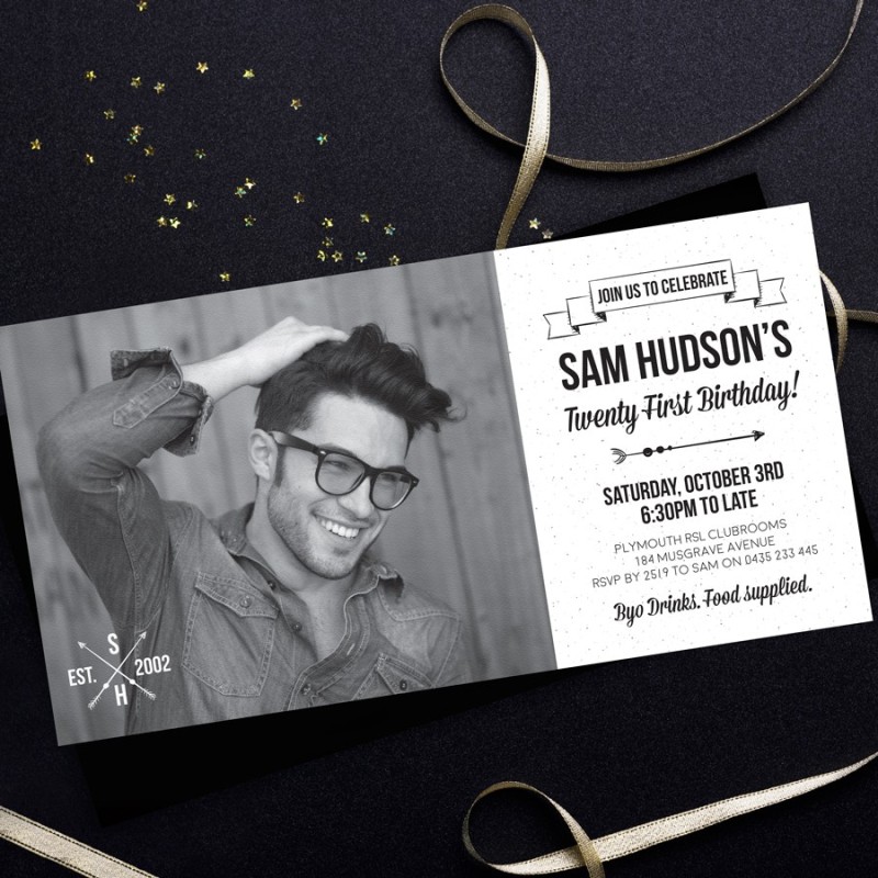 Est Monogram Birthday Invitations