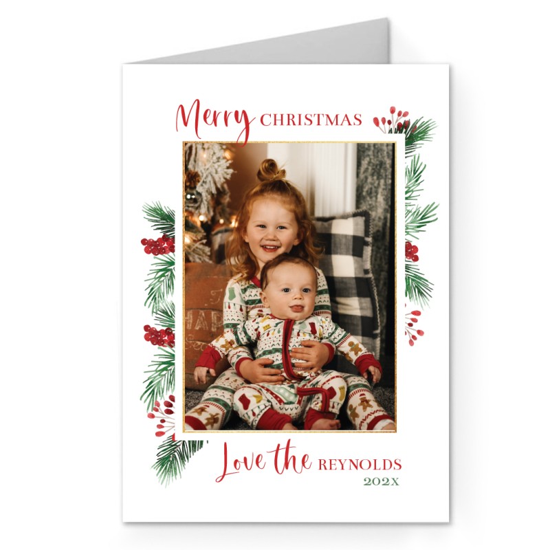 Natural Portrait Folded Christmas Cards