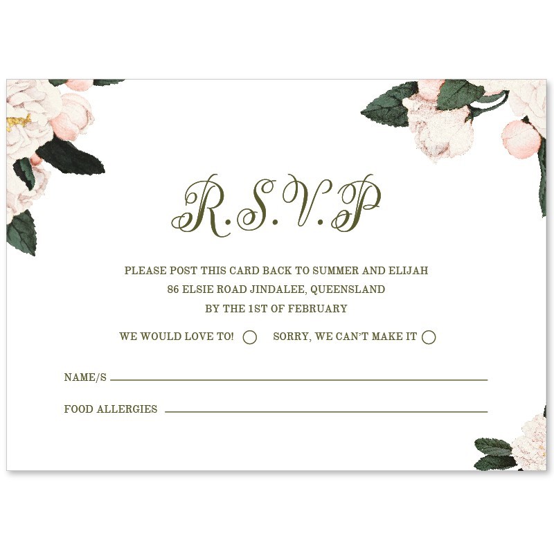 Vintage Roses Response Card